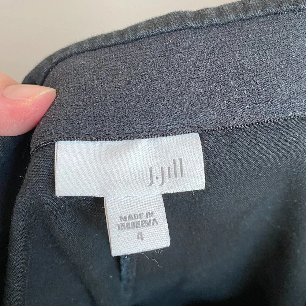 J. Jill Black Ponte Knit Elastic Waist Pull On Pants Size 4
